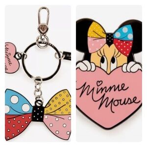 (TWO) Harveys Disney Minnie Mouse Lots of Dots keychain and pin / NEW sealed